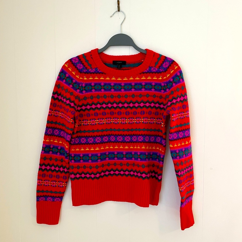 Fair Isle J Crew Wool Sweater XS
